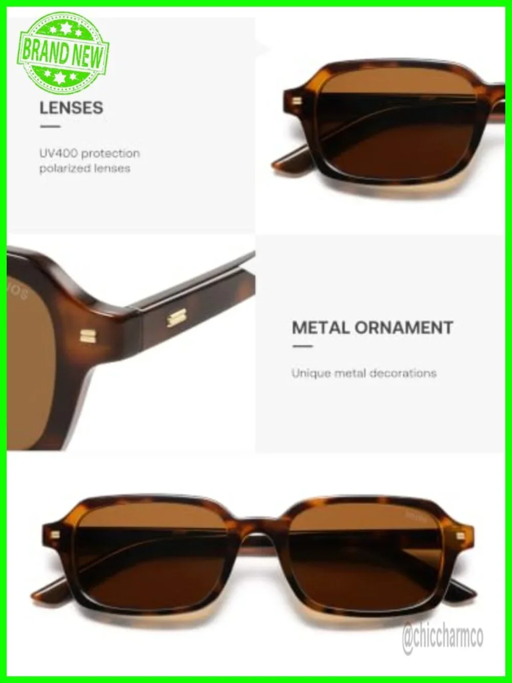 Trendy Rectangle Polarized Sunglasses UV400 TAC Lenses Narrow Square Frame